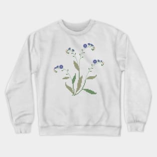 Alaska State Flower Forget Me Not Crewneck Sweatshirt